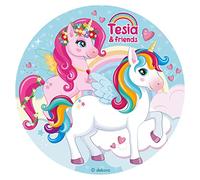 Dekora - Licorne - Disque Comestible pour Décoration de Gâteau d'Anniversaire (Disque Azyme 20 CM)