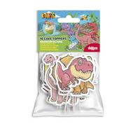 dekora, Lot de 16 décorations de gâteau d'anniversaire en papier parfaites pour décorer les fêtes sur le thème des dinosaures 10,5 x 7 cm