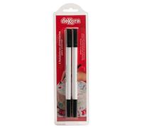 Dekora - Lot de 2 crayons noire pour décoration de cupcakes, fondant ou papier gaufrette, Noir