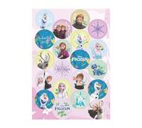 Dekora, Mini Disques d'Azyme de La Reine des Nieges, Décorations Comestibles pour Cupcakes, Biscuits et Muffins, Goûters et Fêtes d'Enfants, Disques de 3,4 CM