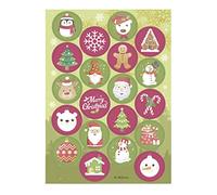 Dekora - Mini disques de gaufrette comestibles | Décoration de Noël pour gâteaux, cupcakes et autres sucreries | Blister de 20 mini disques de gaufrette