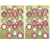 Dekora - Mini disques de gaufrette comestibles | Décoration de Noël pour gâteaux, cupcakes et autres sucreries | Blister de 20 mini disques de gaufrette (Lot de 2)