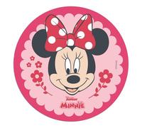 Dekora, Minnie Mouse Disque Azyme, Décoration Comestible pour Gâteau d'Anniversaire, Disney Rond Cake Topper 20 CM