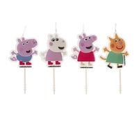 Dekora Design – Pack de bougies d'anniversaire Peppa Pig Cake – 4 unités