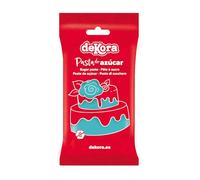 Dekora - Pâte à Sucre Bleu Ciel pour Décoration Gâteau et des Cupcakes - Sucre Fondant Prête à Dérouler pour la Réalisation de Toutes Sortes de Décorations - Facile à Travailler - 250 g