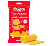 dekora - Pâte à Sucre Jaune Sun Drops pour Décoration Gâteau et des Cupcakes - Sucre Fondant Prête à Dérouler pour la Réalisation de Toutes Sortes de Décorations - Facile à Travailler - 250 g