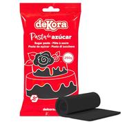 dekora - Pâte à Sucre Noir pour Décoration Gâteau et des Cupcakes - Sucre Fondant Prête à Dérouler pour la Réalisation de Toutes Sortes de Décorations - Facile à Travailler - 250 g