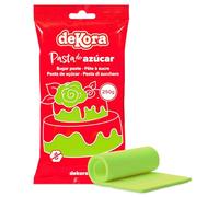 dekora - Pâte à Sucre Vert Clair pour Décoration Gâteau et des Cupcakes - Sucre Fondant Prête à Dérouler pour la Réalisation de Toutes Sortes de Décorations - Facile à Travailler - 250 g