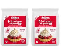 dekora Poudre à Meringue 200 g Blanc d’Œuf en Poudre Pasteurisé pour Desserts et Gâteaux, Sans Gluten, Sans Lactose et Convient aux Végétariens (Lot de 2)