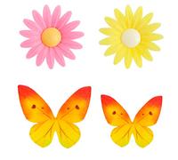 Dekora- Set en azyme comestible pour décorer gâteaux marguerites et papillons