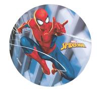 Dekora, Spiderman Disque Azyme, Décoration Comestible pour Gâteau d'Anniversaire, Marvel Rond Cake Topper 20 CM