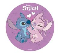 Dekora, Stitch & Angel Disque Azyme, Décoration Comestible pour Gâteau d'Anniversaire, Disney Rond Cake Topper 20 CM