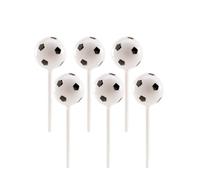Dekora Design – Ballons de foot en plastique sur pic 2,3 cm – Lot de 6