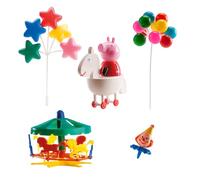 Dekora - Topper Cake pour Gâteau d'Anniversaire Enfant de Peppa Pig au Cirque en PVC