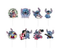 dekora - Toppers pour Cupcakes Lilo et Stitch en 8 Modèles - Décorations pour Cupcakes, Muffins, Gâteaux et Autres Douceurs - Décoration de Pâtisserie Adaptée au Contact Alimentaire - 16 Unités