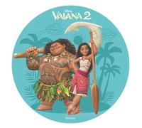 Dekora, Vaiana 2 Disque Azyme, Décoration Comestible pour Gâteau d'Anniversaire, Moana & Maui Rond Cake Topper 20 CM