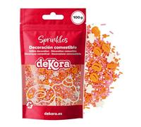 dekora - Vermicelles Halloween 100g, Sprinkles pour Gâteaux et Cupcakes | Décorations en sucre avec citrouilles et fantômes, Sans gluten