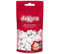 dekora - Yeux en Sucre Comestibles 56 g pour Décoration Halloween | Décorations comestibles pour Gâteaux, Cupcakes, Biscuits & Sucreries