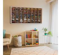 Dekoralove Vitrine murale - Caisse murale Hoge avec 80 vakjes voor auto's op schaal 1:64 - Caisse murale/organiseur - Profondeur alternative à la boîte EEN pour les objets de transformation - 78,5 cm