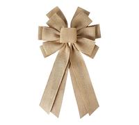 Dekorative Schleife aus natürlichem Jutestoff, große rustikale mehrlagige Schleife, handgefertigtes Band für Kränze, Haustüren, Tannenspitzen, Herbst, Weihnachten, Hochzeit, Party, Heimdekoration