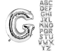 DekoRex Ballon Argent 40cm Ballon Anniversaire Mariage Déco (lettre G)
