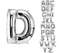DekoRex Ballon en feuille Argent 82cm Ballon Anniversaire Célébration Mariage (Lettre D)