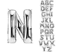 DekoRex Ballon en feuille Argent 82cm Ballon Anniversaire Célébration Mariage (Lettre N)