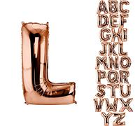 DekoRex Ballon en feuille or rose 40cm Ballon Anniversaire Célébration Mariage (Lettre L)