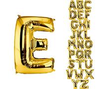 DekoRex Ballon gonflable doré 82 cm Décoration d'anniversaire de mariage Lettre E