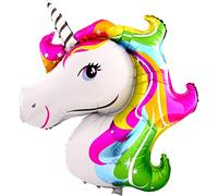DekoRex Ballons gonflables en forme de tête de licorne - 85 cm - Pour anniversaire d'enfant