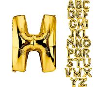 DekoRex Folienballon Gold 40cm Ballon d'anniversaire Mariage Déco (lettre H)