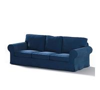 Dekoria Ektorp Housse de canapé, 3 places, non pliable, compatible avec le modèle IKEA Ektorp, bleu foncé