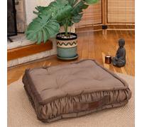 Dekorist Coussin de Sol épais pour siège de Sol, Soutien Confortable, Coussin de siège matelassé Doux pour Yoga, méditation, lit pour Chat et Chien, Coussin de Yoga, 55,9 x 12,7 cm, Marron Clair