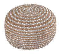 Dekorist Pouf rond ottoman en jute - Coussin de siège - Décoration d'intérieur bohème - Pouf supplémentaire pour salon, chambre à coucher, intérieur, cercle arctique - 55 x 55 x 30 cm - Bleu glacier n