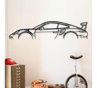 Dekory Art mural voiture en métal noir - 911 GT3 RS (991), déco murale style industriel minimaliste - Silhouette sportive pour salon ou bureau, design moderne, ambiance contemporaine L - 100 CM