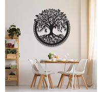 Dekory Décoration murale Arbre de vie en métal, Décor mural Arbre de vie, Art Mural style industriel, Décoration Maison Intérieur Salon - 47 x 49 cm [18,5'' x 19,3'']