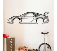 Dekory Décoration Murale Voiture Sportive 911 GT3 RS 992 en Métal Noir - Silhouette Minimaliste Style Industriel - Déco Murale Grand Format pour Garage ou Salon L - 100 CM