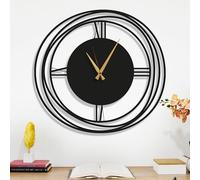 Dekory Horloge Murale Circulaire XXL 80 cm, horloge géante, mouvement quartz silencieux, pièce maîtresse minimaliste, pour salon, open space, bureau