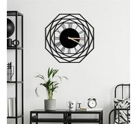 Dekory Horloge Murale en Métal Silencieuse, Pendule Murale de Style Industriel Vintage, Idéale pour Salon, Bureau, Chambre, Cuisine et Salle à Manger (70 x 70 cm, Palmilla)