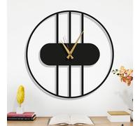 Dekory Horloge Murale Moment 50 cm, Horloge Murale Moderne en Métal Noir - Grande Horloge Murale pour Salon, Cuisine, Bureau - Design Élégant - Idée Cadeau Parfaite