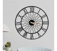 Dekory Vague Horloge Murale en métal 35 cm, Silencieux sans tic-tac, horloges murales Vintage et industriel en métal, Pendule murale, pour salon bureau, chambre, cuisine, salle à manger