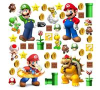 DEKOSH Super Mario Stickers muraux - Ensemble complet de grands autocollants muraux Mario Bros Build a Scene
