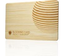 DEKRA Carte bloqueur RFID en bois certifiée I Dernière technologie de brouillage E-Field - Pour protéger contre le vol de données I Carte extra fine de 0,8 mm pour chaque portefeuille I Protection des