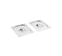 Deksels 2 st voor GN 1/2 schalen roestvrij staal50891