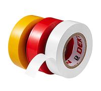 DEKTON DT90858 Lot de 3 rubans adhésifs en PVC 13 m (jaune/rouge/blanc)