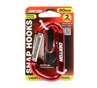 Dekton Lot de 2 Grands mousquetons - Clips métalliques Robustes | Forte capacité de Charge | Mécanisme de Verrouillage à dégagement Rapide | Finition résistante à la Rouille | Utilisation Polyvalente