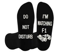 Dekzked Chaussettes drôles pour fans de F1, cadeau « Ne pas déranger, je regarde la F1 », pour anniversaire pour homme, pour amoureux de F1, nouveauté, fans de voitures de course, noir 01, Taille