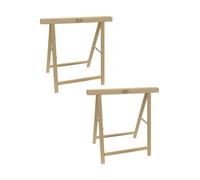 Del Fabbro Paire de chevalets de travail bois hêtre - Supports résistants pour établi et bricolage - Béquilles professionnelles (80 x 80 cm)