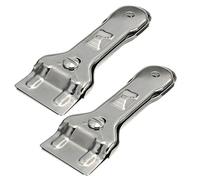 DEL - Grattoir de verre Spécial pour vitro-céramiques et plaques à induction, Lot de 2, couleur argent