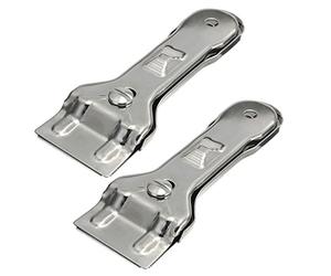 DEL - Grattoir de verre Spécial pour vitro-céramiques et plaques à induction, Lot de 2, couleur argent